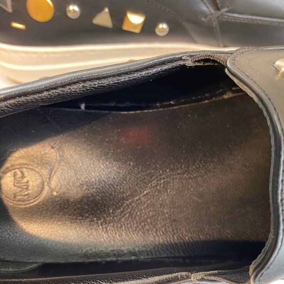 ALEX McQUEEN MCQ BLACK LEATHER SLIP-ON FASHION SNEAKERS MOCCASINS 38-8 LOAFERS - Picture 4 of 7